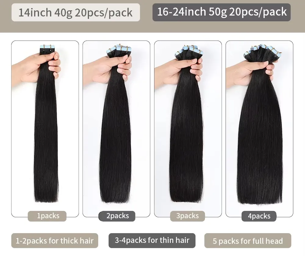 compare different amounts of hair